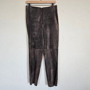 B & J Dark Brown Suede Leather Pants Vintage Y2K Women's 6